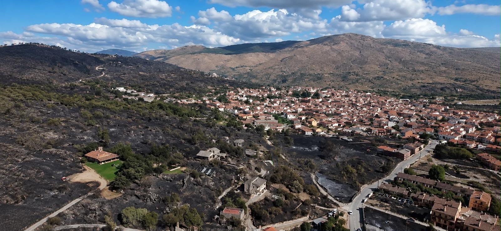Esquema de una vivienda preparada frente a incendios forestales